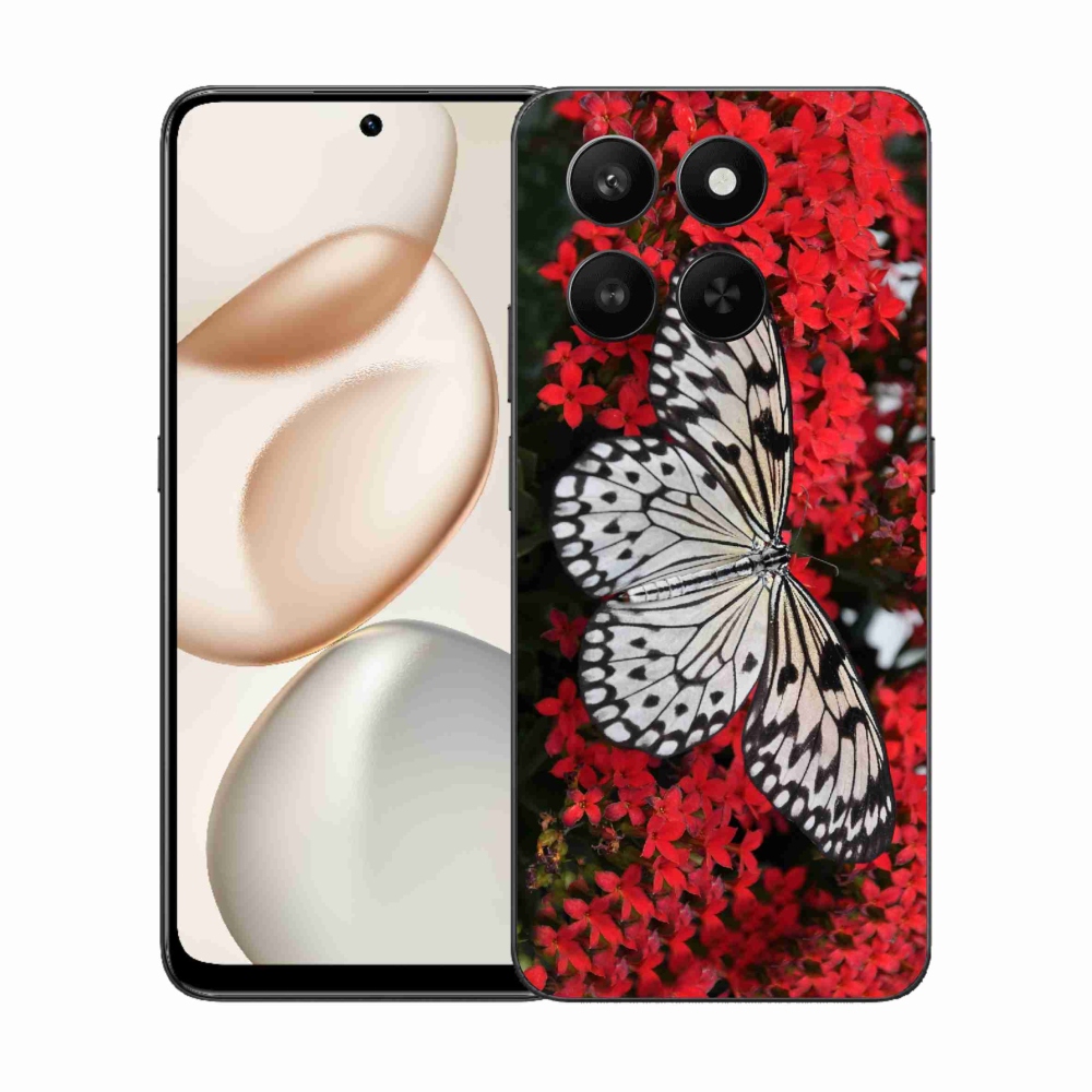 Zselés tok mmCase a Honor 400 Smart 5G/4G/Honor X7d készülékhez - fekete-fehér pillangó 1