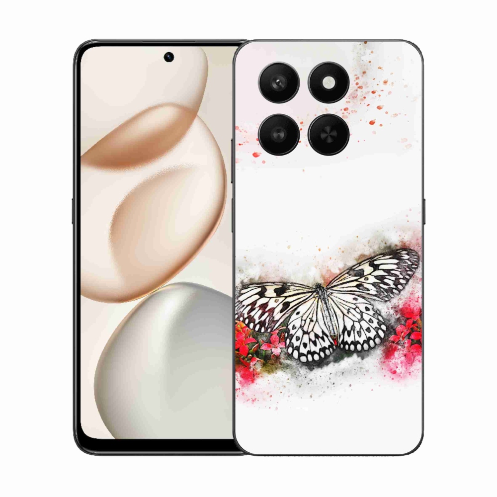 Zselés borítás mmCase a Honor 400 Smart 5G/4G/Honor X7d készülékhez - fekete-fehér pillangó
