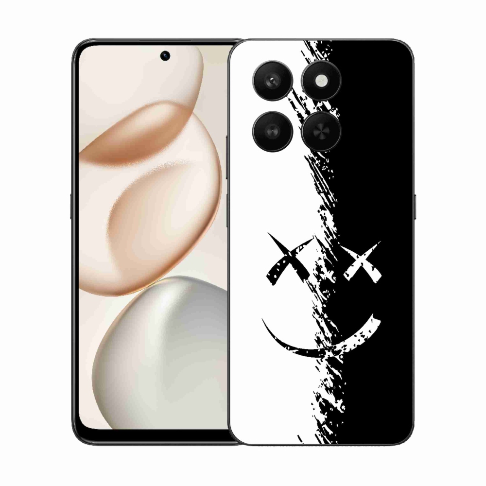 Zselés borító mmCase a Honor 400 Smart 5G/4G/Honor X7d készülékhez - fekete-fehér mosolygó