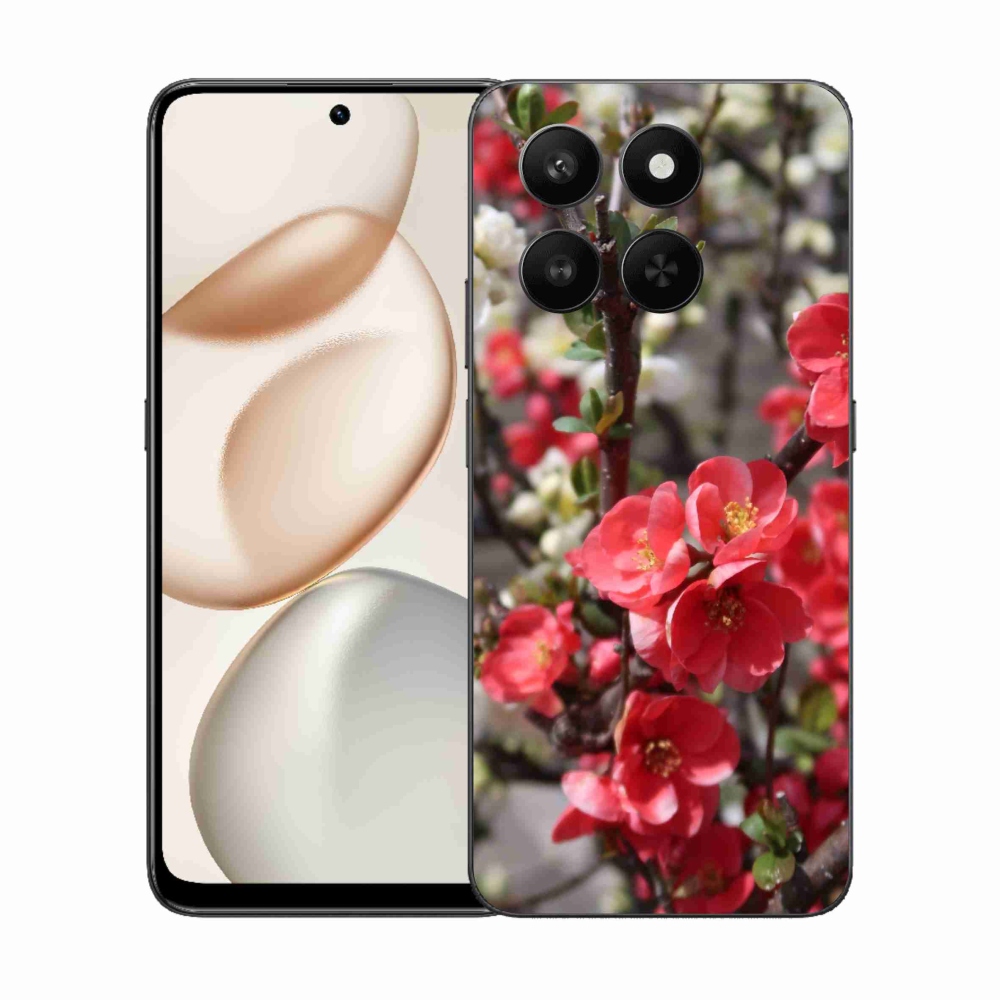 Zselés borító mmCase a Honor 400 Smart 5G/4G/Honor X7d készülékhez - piros virágok