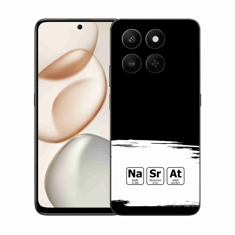 Zselés borító mmCase a Honor 400 Smart 5G/4G/Honor X7d számára - kémiai elemek fehér és fekete háttérrel