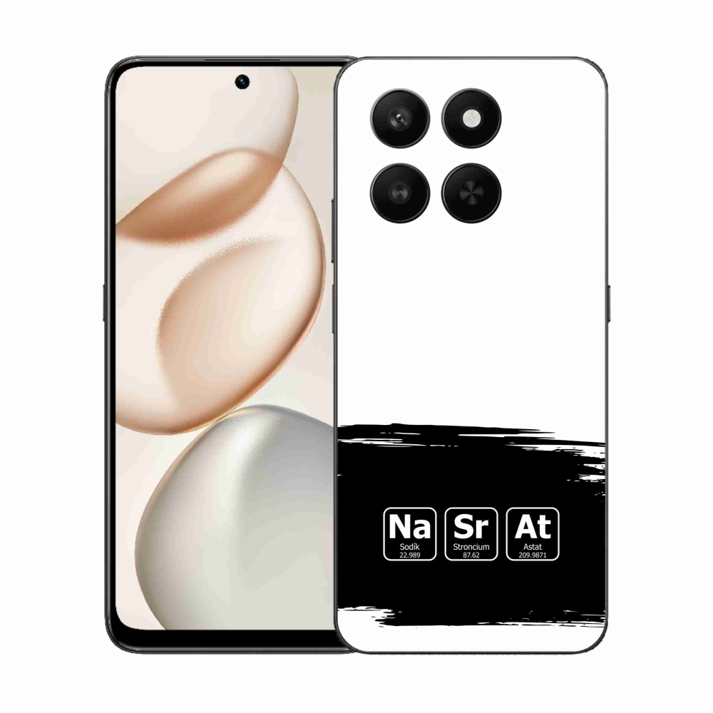 Gél borító mmCase a Honor 400 Smart 5G/4G/Honor X7d számára - kémiai elemek fekete és fehér háttérrel