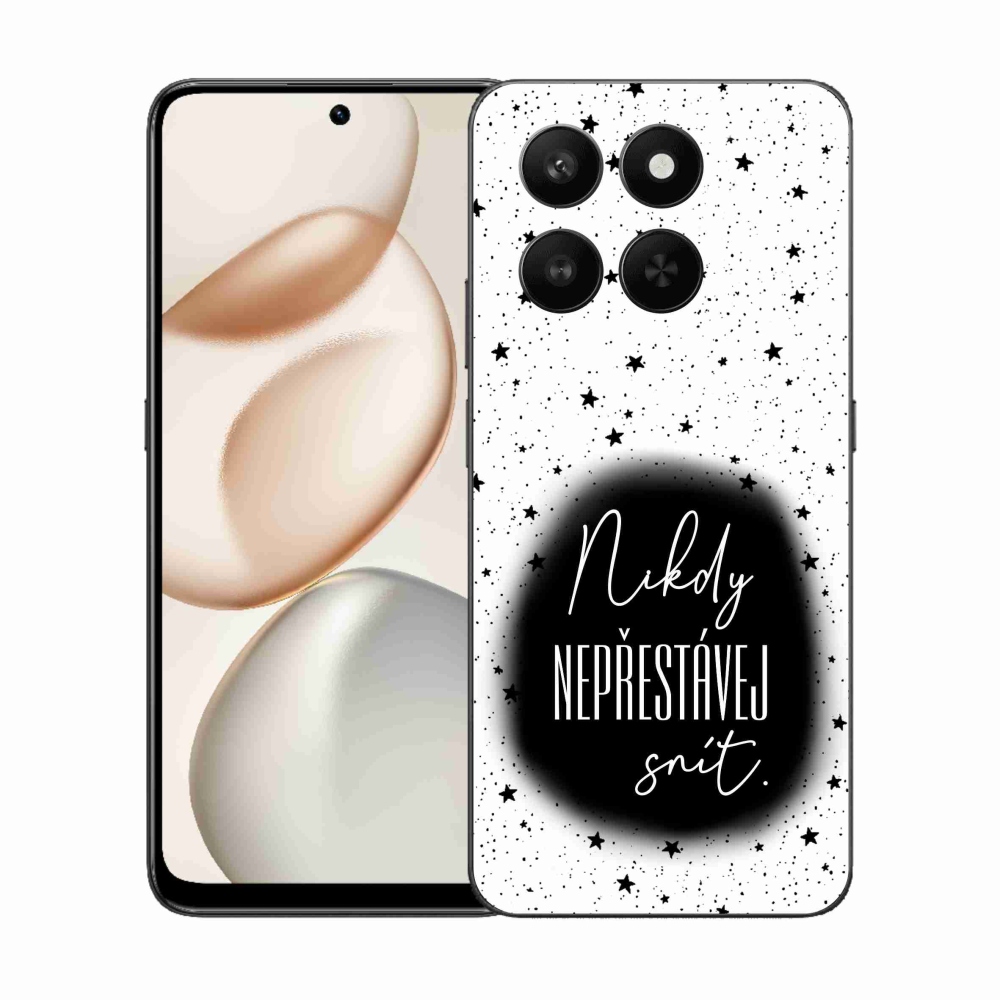 Zselés borító mmCase a Honor 400 Smart 5G/4G/Honor X7d készülékhez - idézet 1 fekete és fehér háttérrel