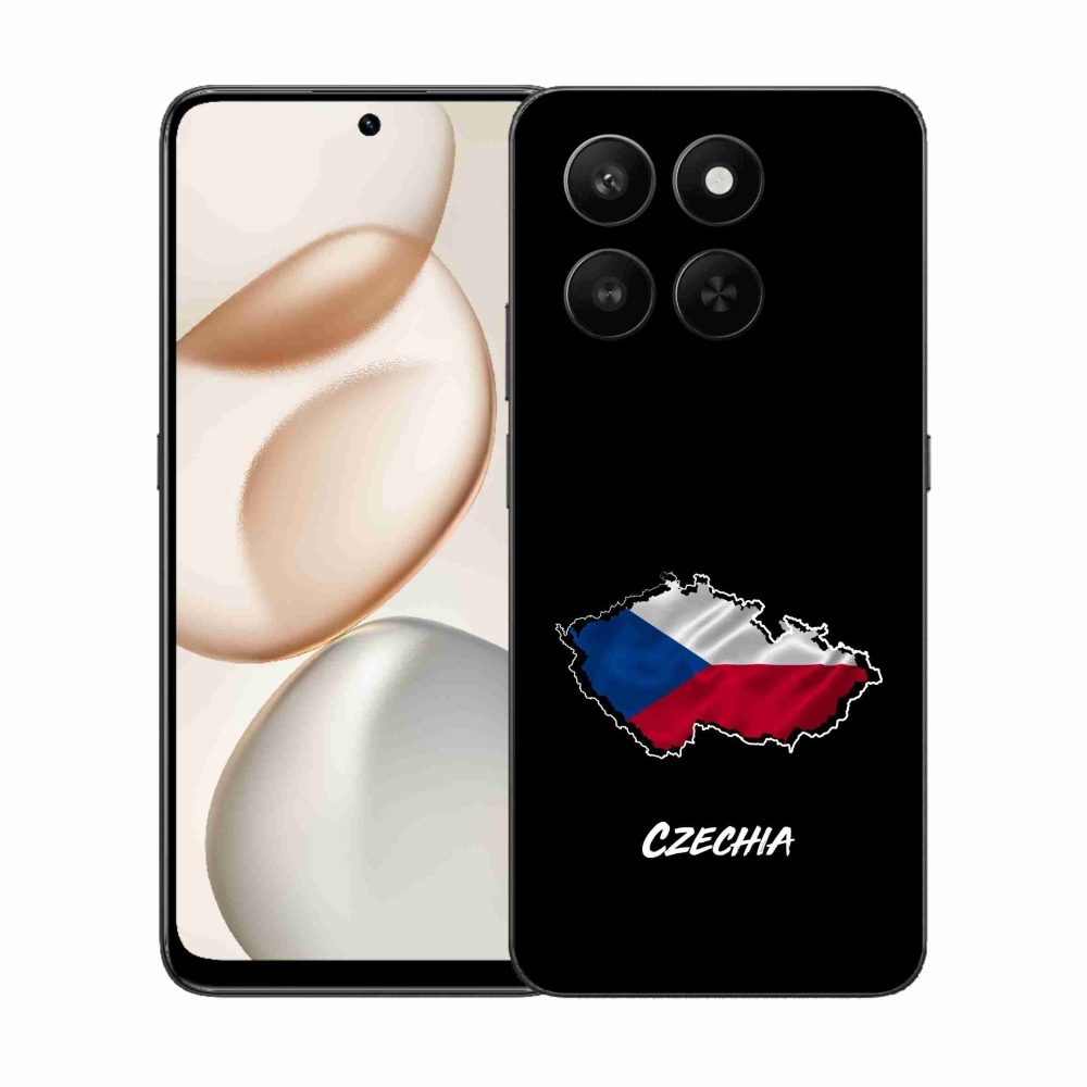 Zselés borító mmCase a Honor 400 Smart 5G/4G/Honor X7d - Csehország fekete háttérrel