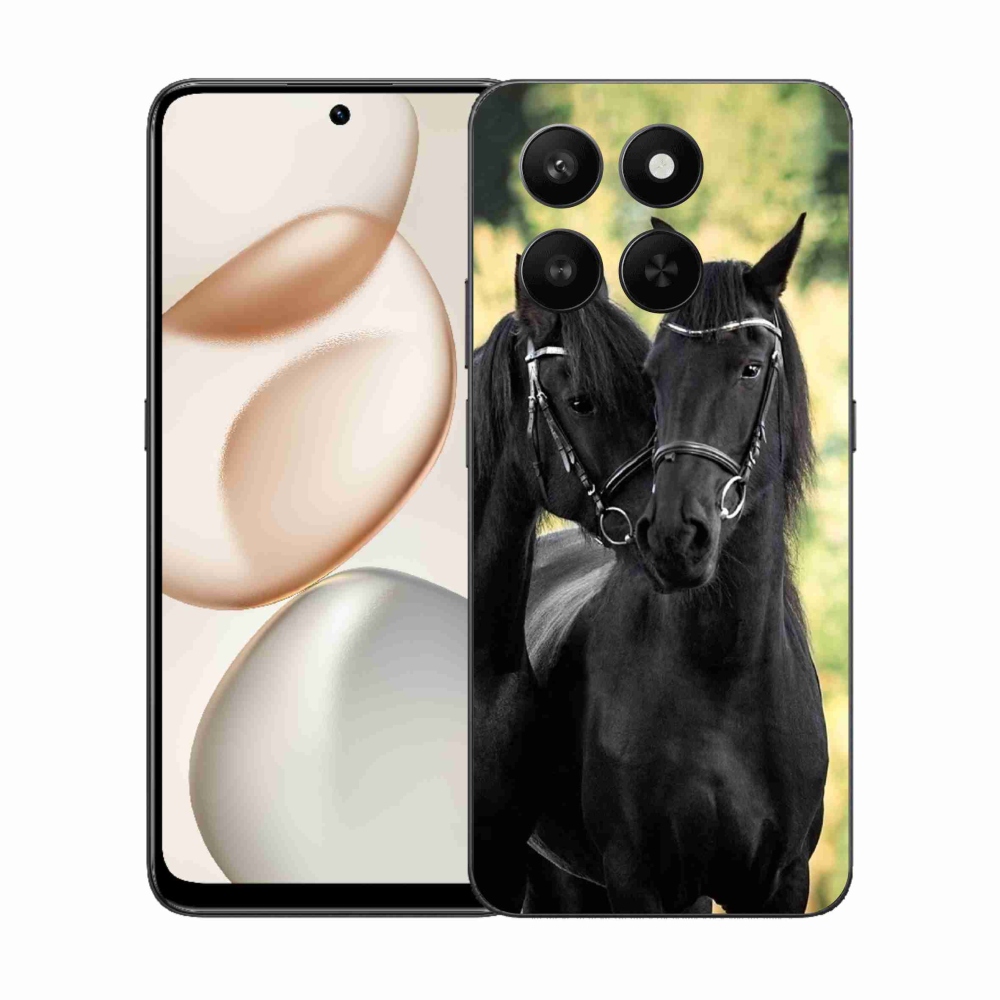 Zselés borítás mmCase a Honor 400 Smart 5G/4G/Honor X7d készülékhez - két fekete ló