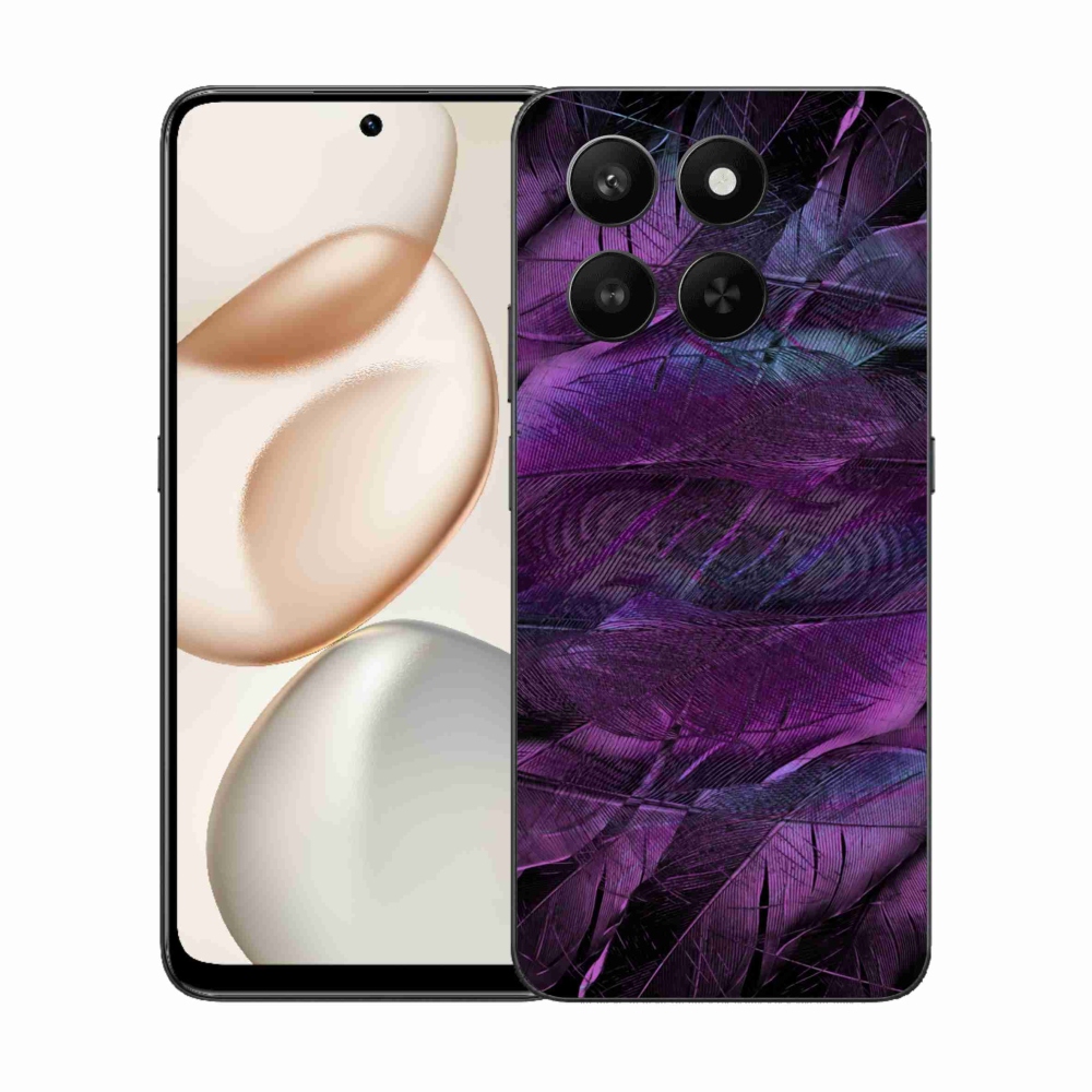 Zselés borítás mmCase a Honor 400 Smart 5G/4G/Honor X7d készülékhez - lila tollakkal