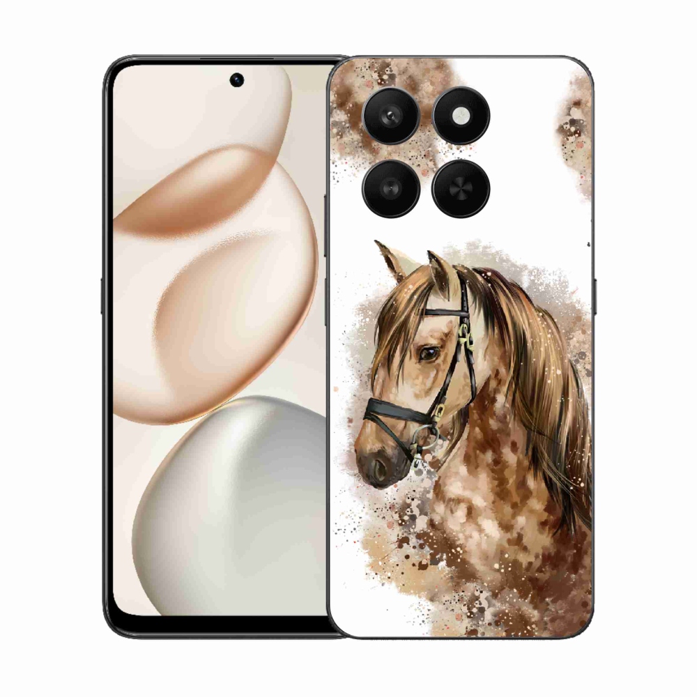 Zselés borító mmCase a Honor 400 Smart 5G/4G/Honor X7d készülékhez - barna rajzfilm ló