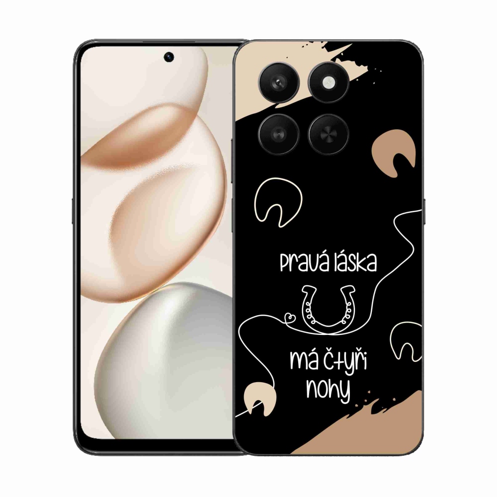 Gél borító mmCase a Honor 400 Smart 5G/4G/Honor X7d készülékhez - Ló motívum fekete háttér