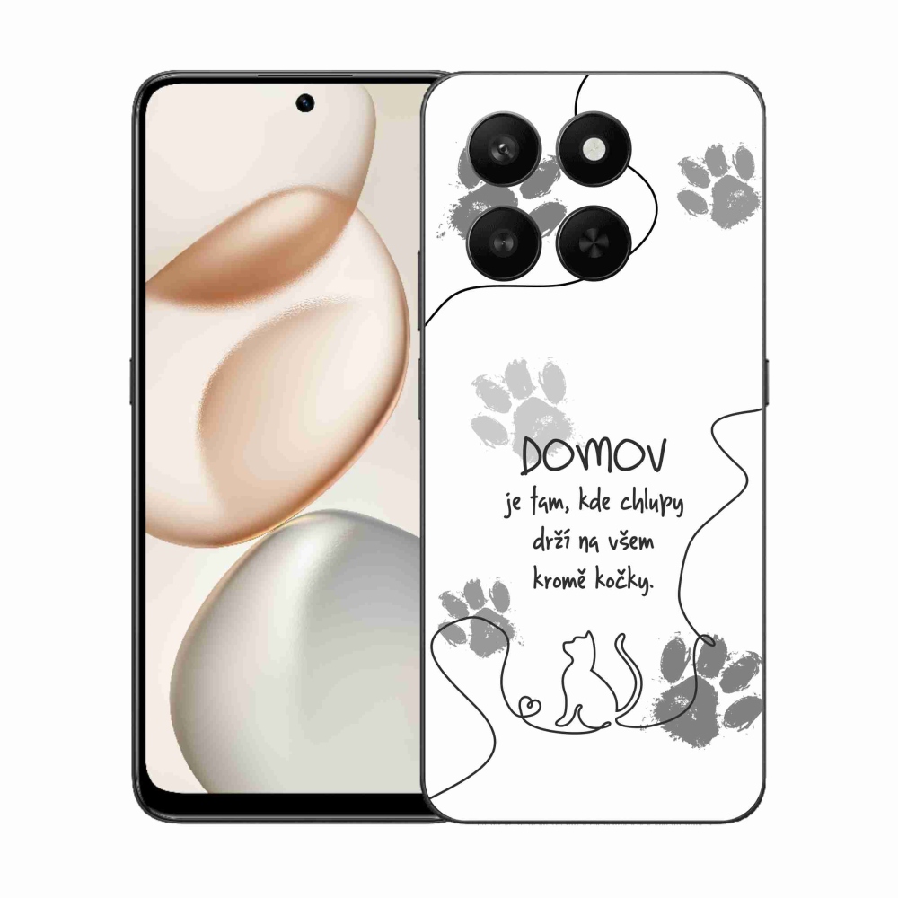 Zselés borító mmCase a Honor 400 Smart 5G/4G/Honor X7d készülékhez - macska motívum fehér háttérrel