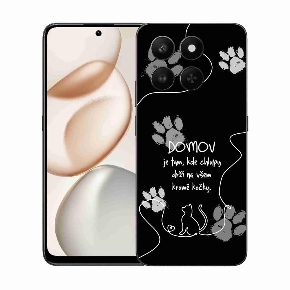 Gél borító mmCase a Honor 400 Smart 5G/4G/Honor X7d készülékhez - macska motívum fekete háttérrel