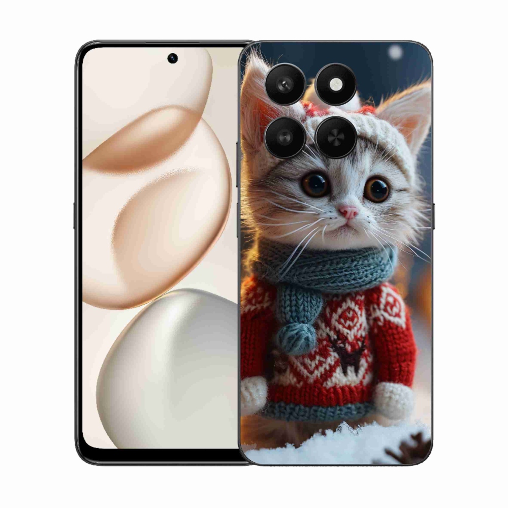 Zselés borítás mmCase a Honor 400 Smart 5G/4G/Honor X7d készülékhez - cica pulóverben