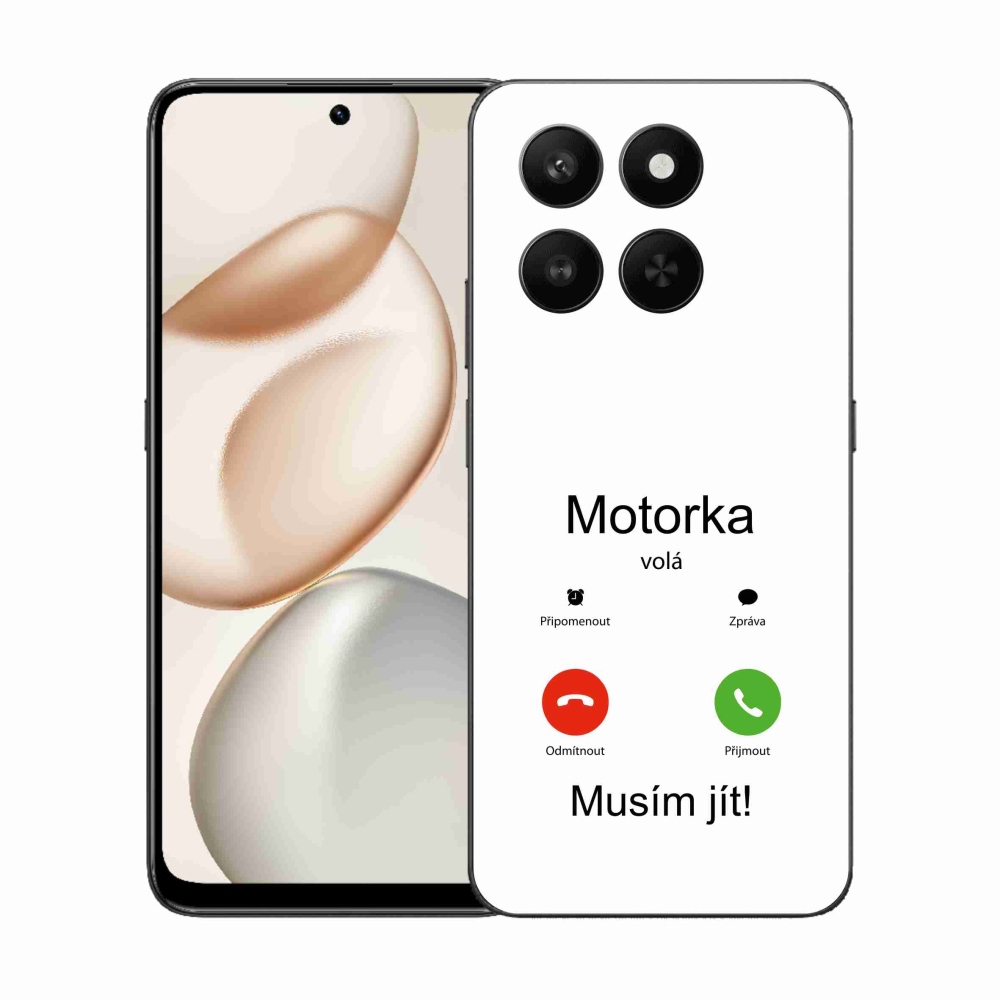 Zselés borító mmCase a Honor 400 Smart 5G/4G/Honor X7d készülékhez - motoros hívás fehér háttérrel