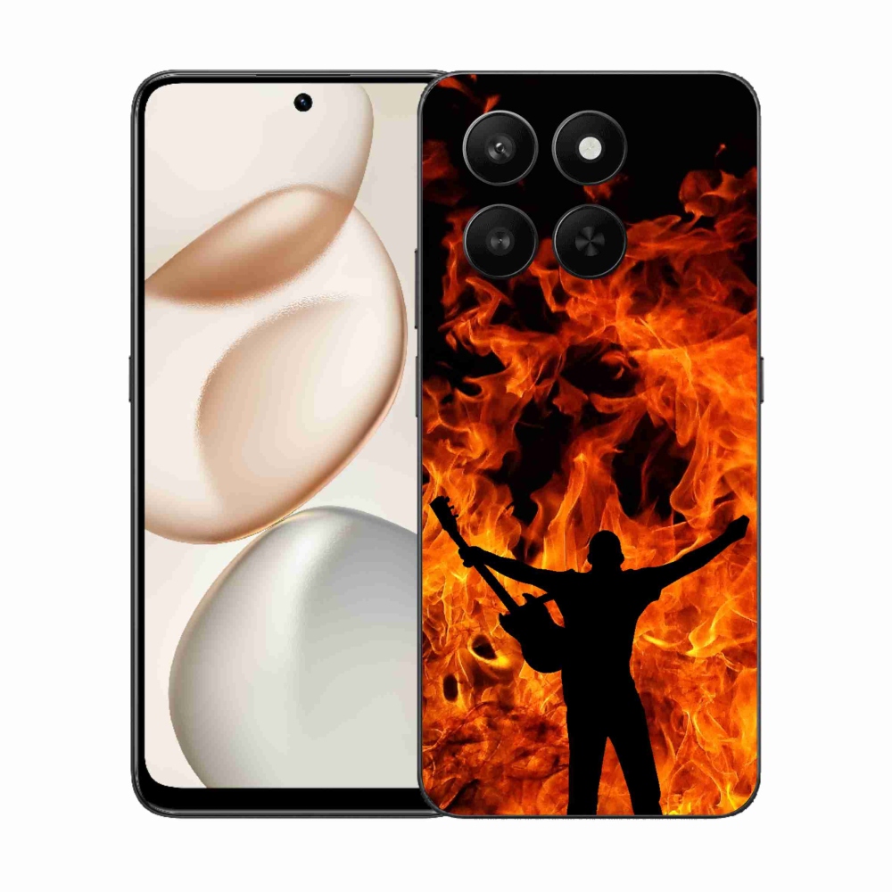 Zselés borítás mmCase a Honor 400 Smart 5G/4G/Honor X7d számára - zenész és tűz