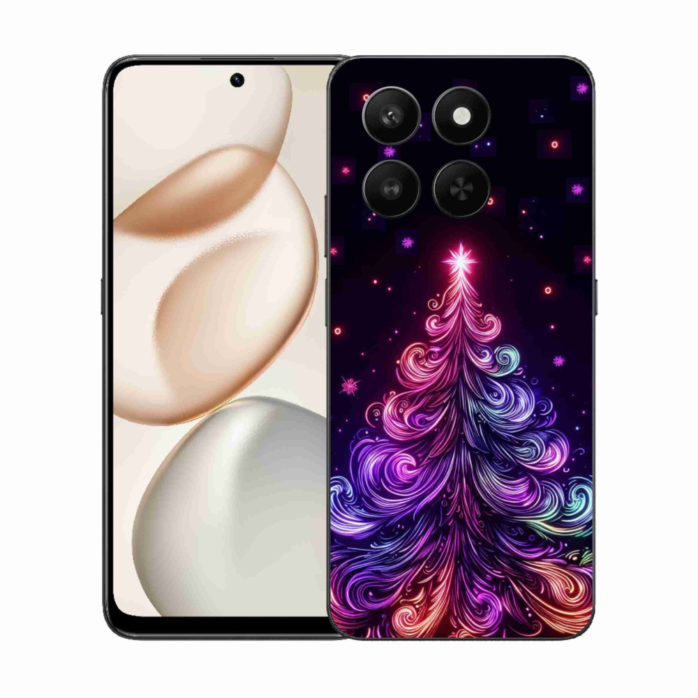 Zselés borítás mmCase a Honor 400 Smart 5G/4G/Honor X7d számára - neon karácsonyfa 1