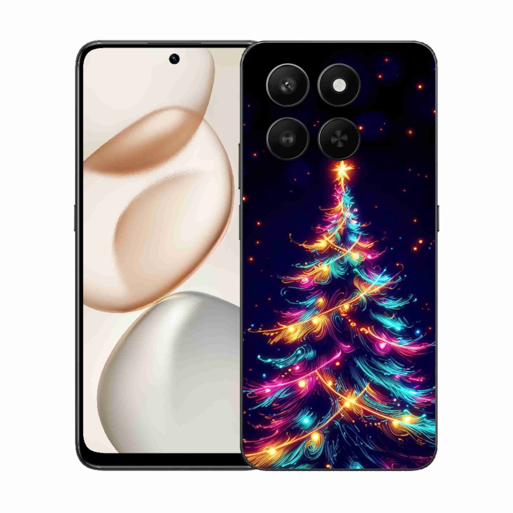 Zselés borítás mmCase a Honor 400 Smart 5G/4G/Honor X7d számára - neon karácsonyfa