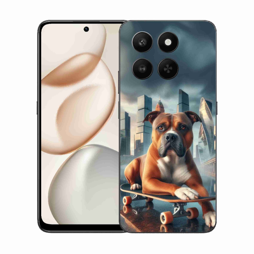 Zselés borítás mmCase a Honor 400 Smart 5G/4G/Honor X7d számára - kutya gördeszkán