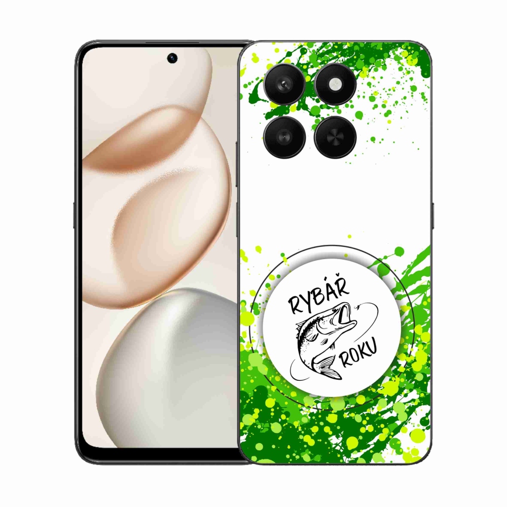 Zselés borító mmCase a Honor 400 Smart 5G/4G/Honor X7d számára - az év horgásza fehér háttérrel