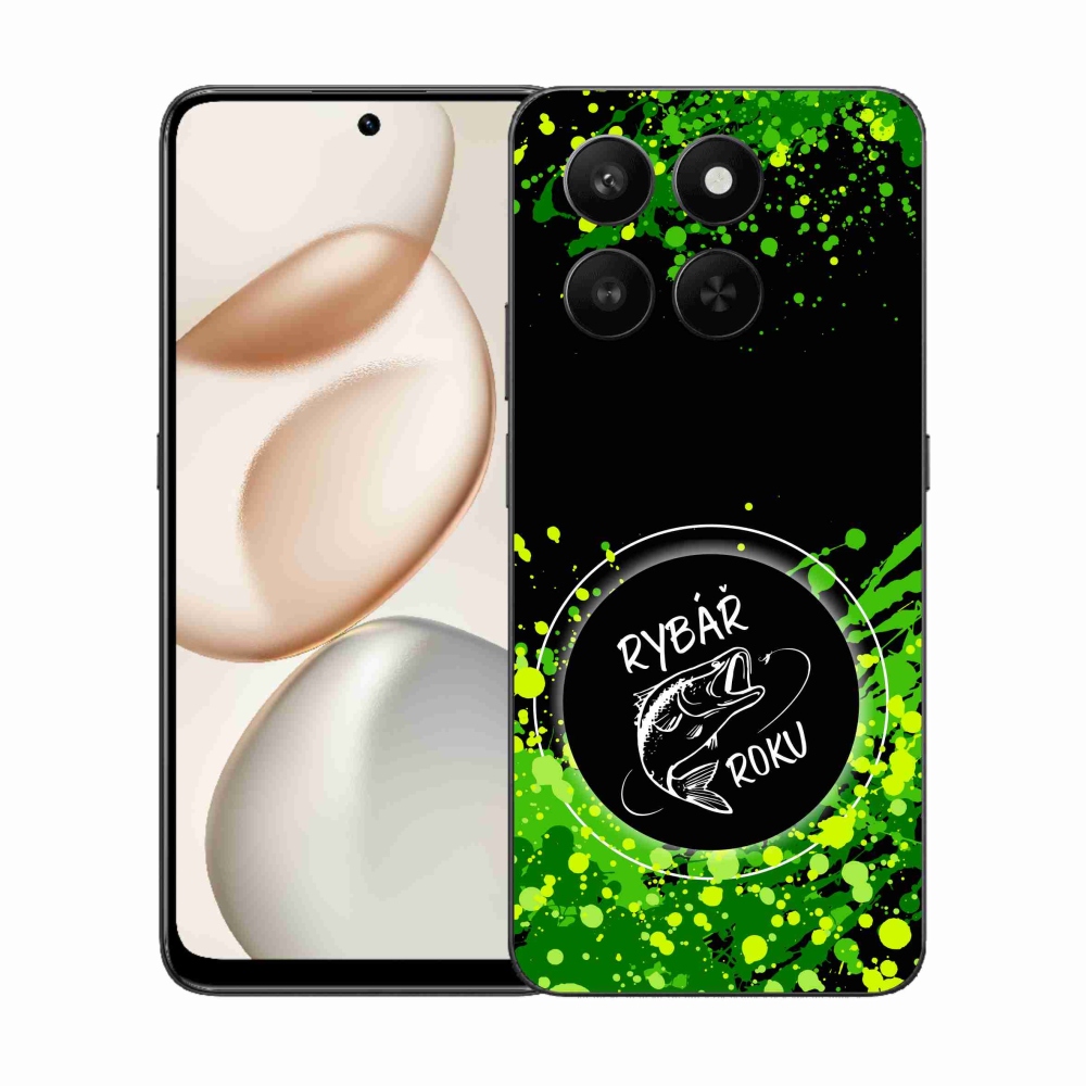 Zselés borító mmCase a Honor 400 Smart 5G/4G/Honor X7d számára - az év horgásza fekete háttérrel