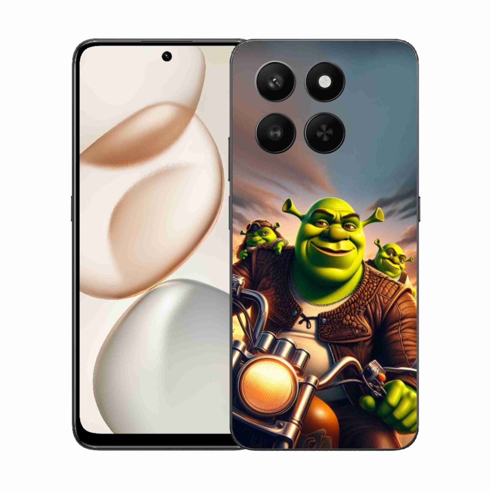Zselés borítás mmCase a Honor 400 Smart 5G/4G/Honor X7d számára - Shrek egy motorkerékpáron