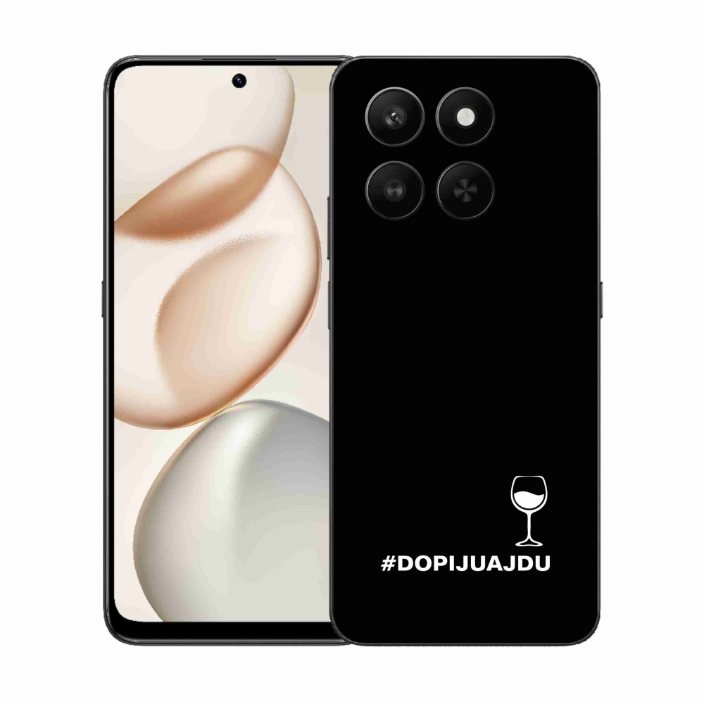 Zselés borító mmCase a Honor 400 Smart 5G/4G/Honor X7d készülékhez - bor motívum fekete háttérrel