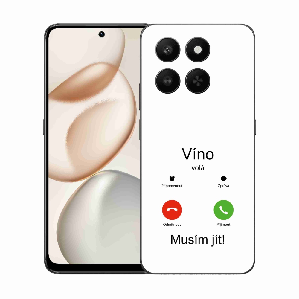 Zselés borító mmCase a Honor 400 Smart 5G/4G/Honor X7d készülékhez - bor hívások fehér háttérrel