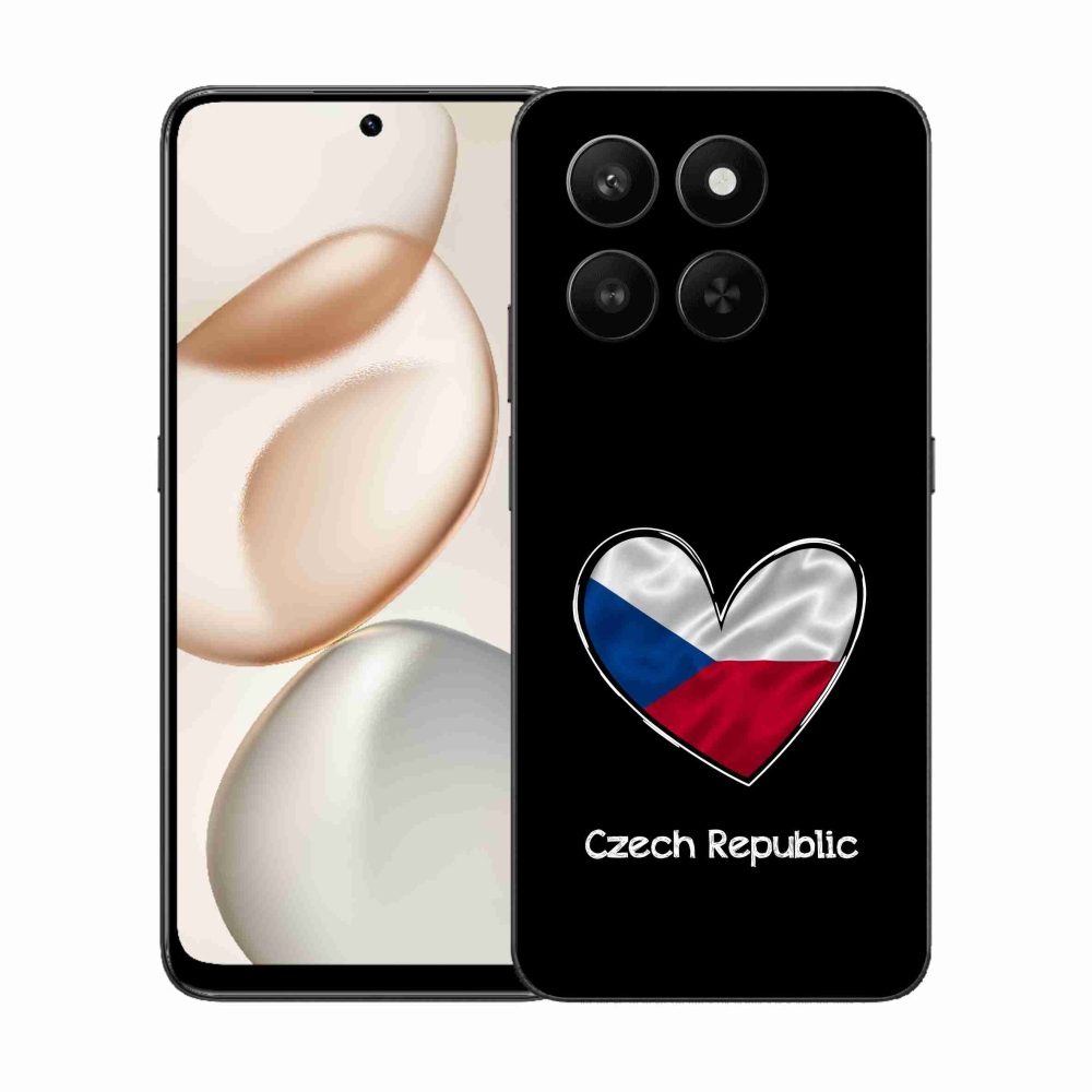 Gél borító mmCase a Honor 400 Smart 5G/4G/Honor X7d készülékhez - szív zászló fekete háttérrel