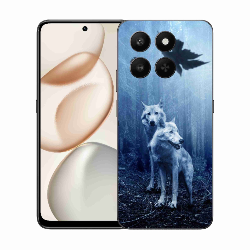 Zselés borítás mmCase a Honor 400 Smart 5G/4G/Honor X7d számára - farkasok az erdőben