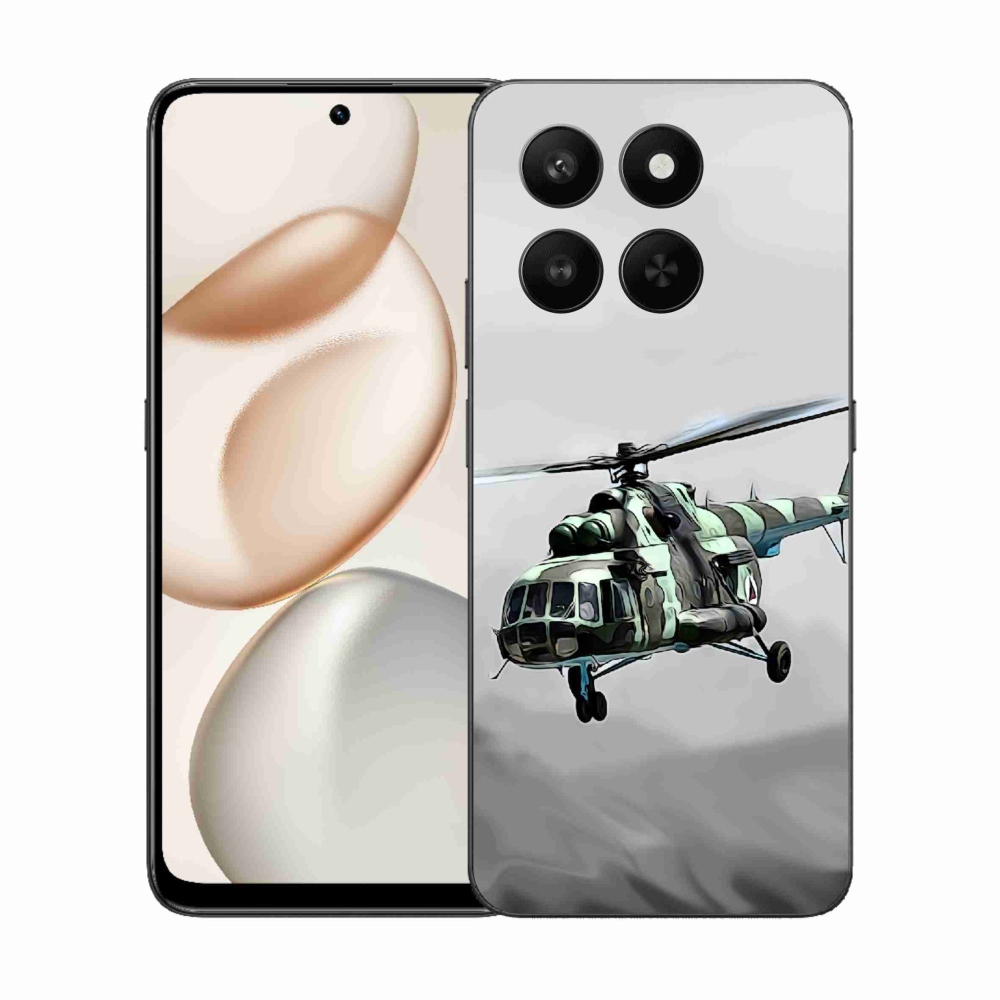 Zselés borítás mmCase a Honor 400 Smart 5G/4G/Honor X7d számára - katonai helikopter