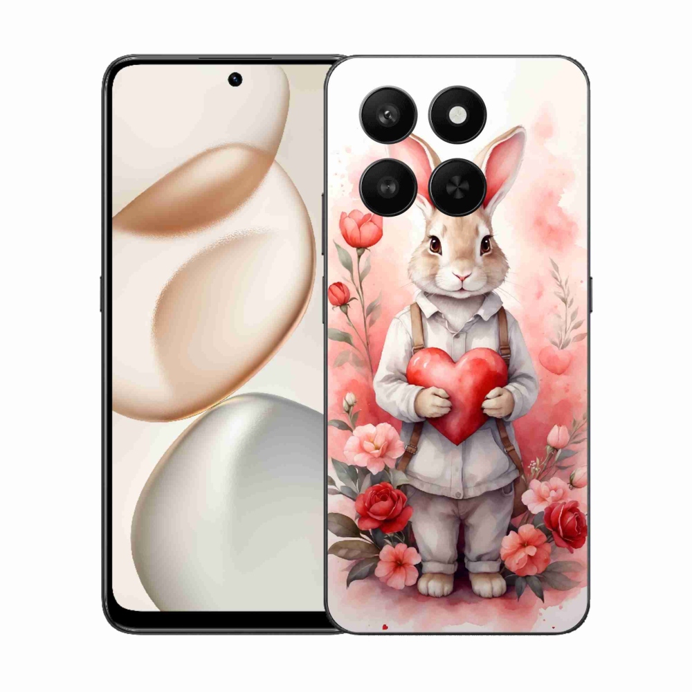 Zselés borítás mmCase a Honor 400 Smart 5G/4G/Honor X7d - nyúl szívvel