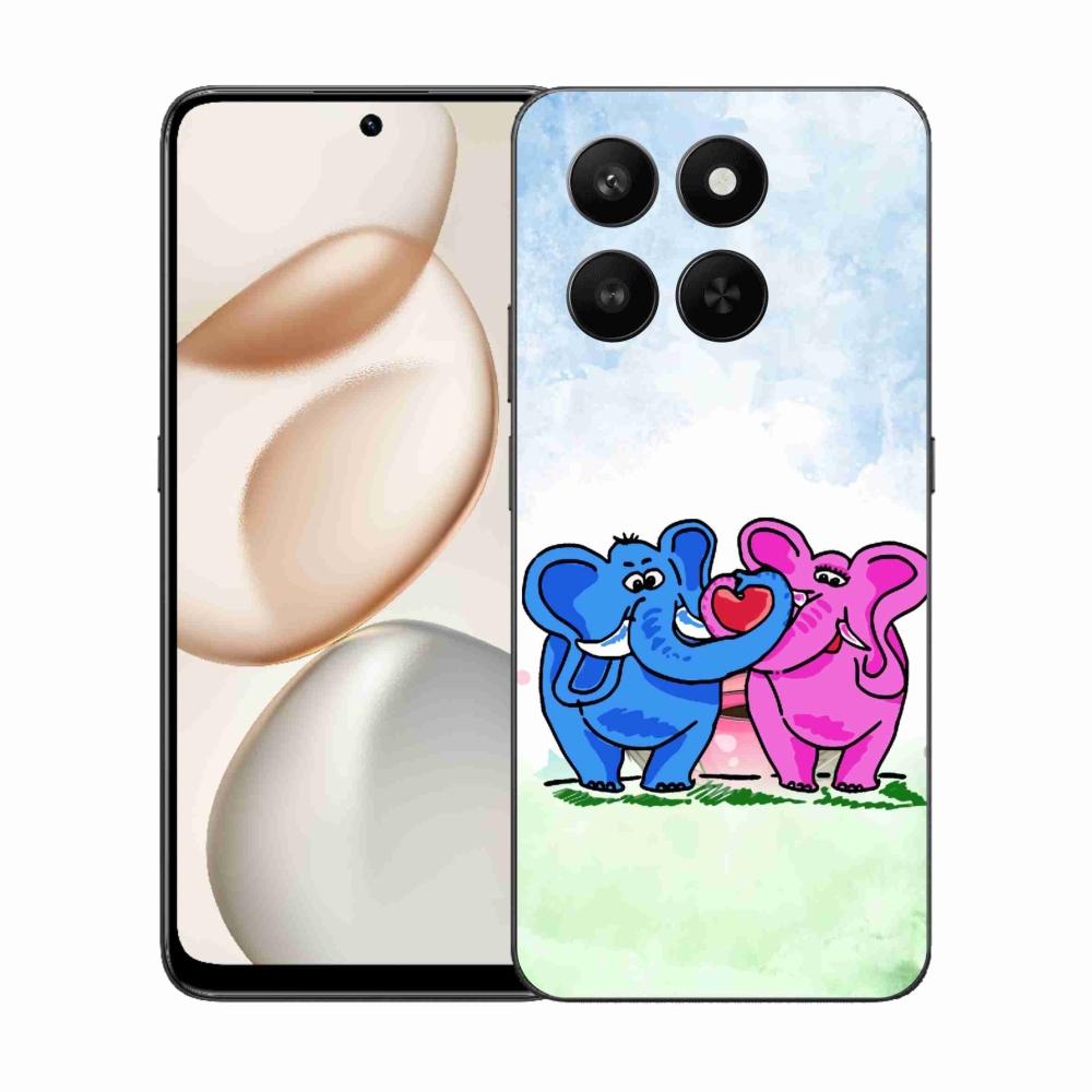 Zselés borítás mmCase a Honor 400 Smart 5G/4G/Honor X7d számára - szerelmes elefántok