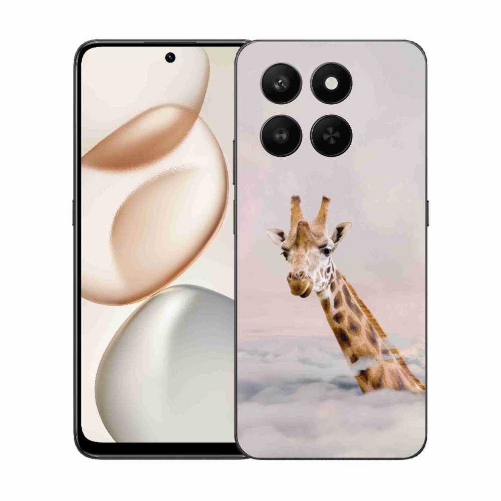 Zselés borítás mmCase a Honor 400 Smart 5G/4G/Honor X7d számára - zsiráf a felhőkben