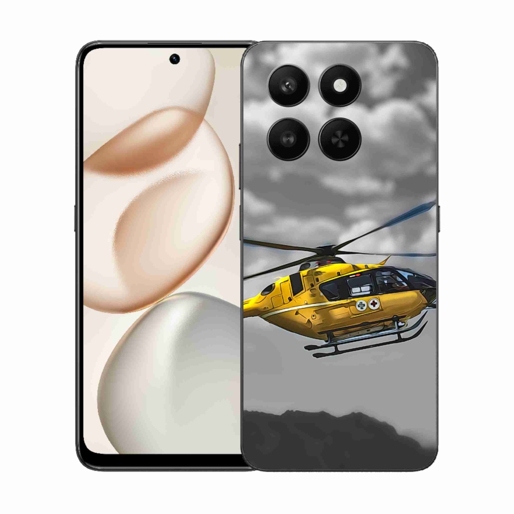 Zselés borítás mmCase a Honor 400 Smart 5G/4G/Honor X7d számára - sárga helikopter
