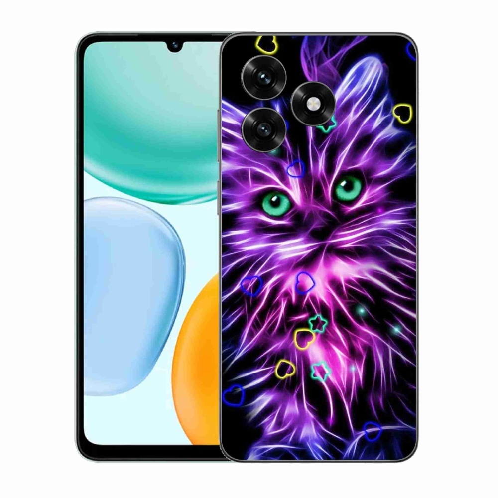 Zselés borítás mmCase a Honor X5c Plus számára - absztrakt macska