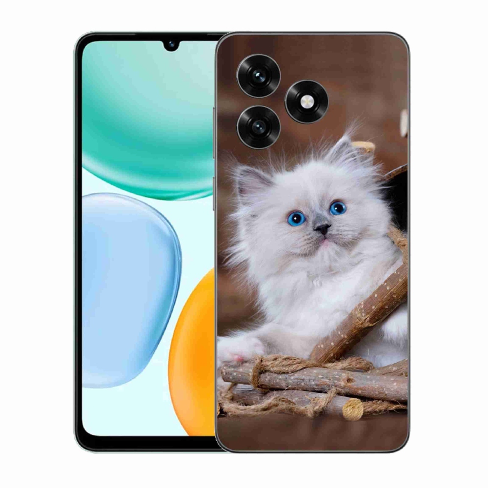 Zselés borítás mmCase a Honor X5c Plus készülékhez - fehér cica