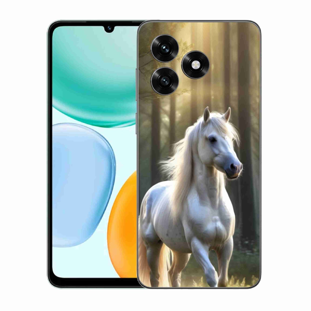 Zselés borítás mmCase a Honor X5c Plus számára - fehér ló 3