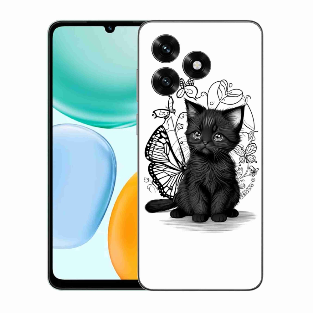 Gél borítás mmCase a Honor X5c Plus készülékhez - fekete cica