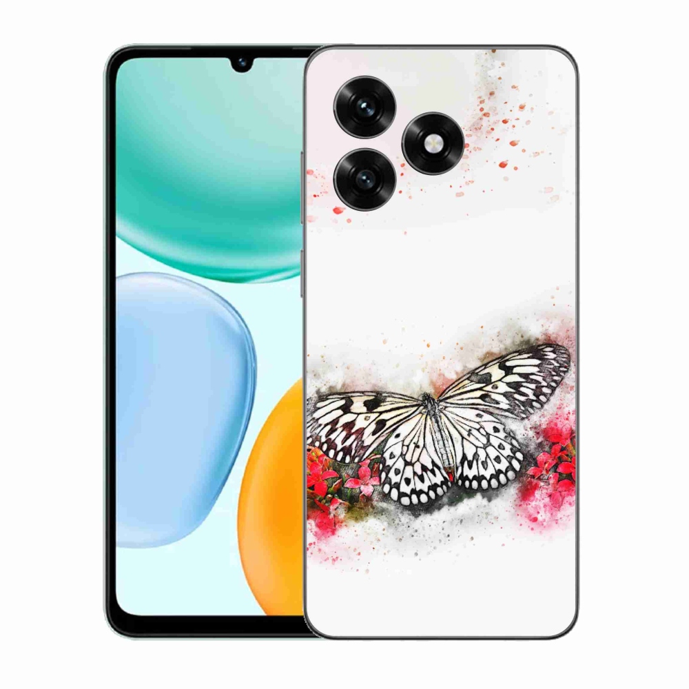 Zselés borítás mmCase a Honor X5c Plus számára - fekete-fehér pillangó