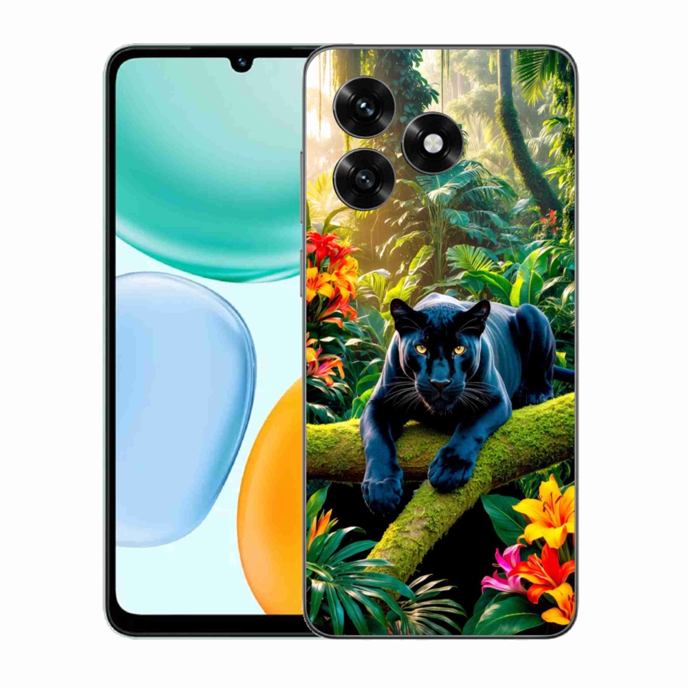 Gél borítás mmCase a Honor X5c Plus számára - fekete párduc a dzsungelben