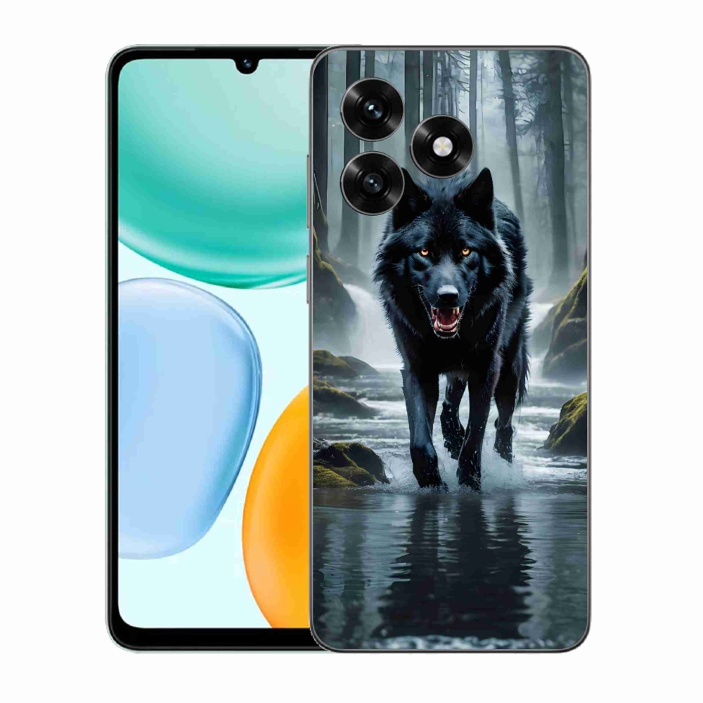 Zselés borítás mmCase a Honor X5c Plus-hoz - fekete farkas