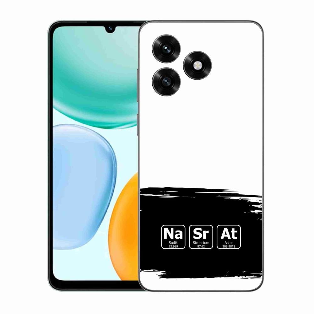 Gél borító mmCase a Honor X5c Plus számára - kémiai elemek fekete és fehér háttérrel