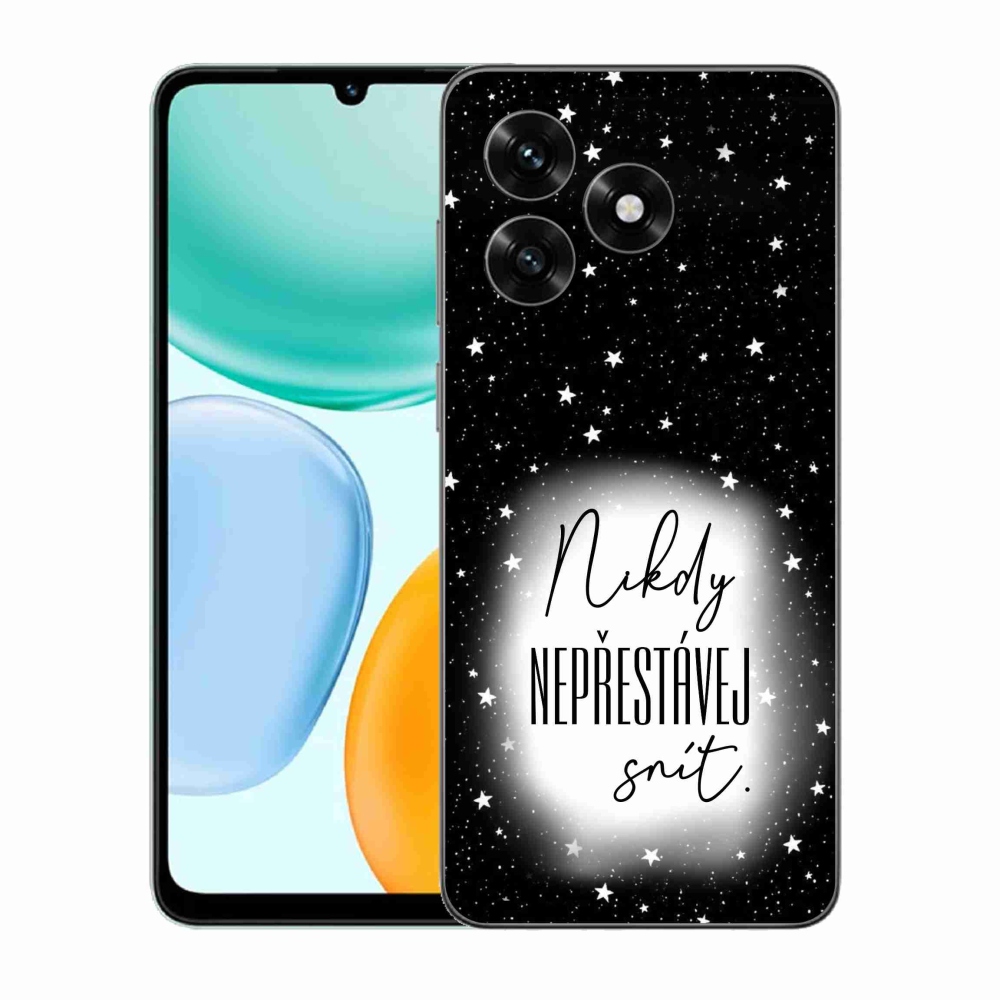 Gél borítás mmCase a Honor X5c Plus készülékhez - Idézet 1 fehér és fekete háttérrel