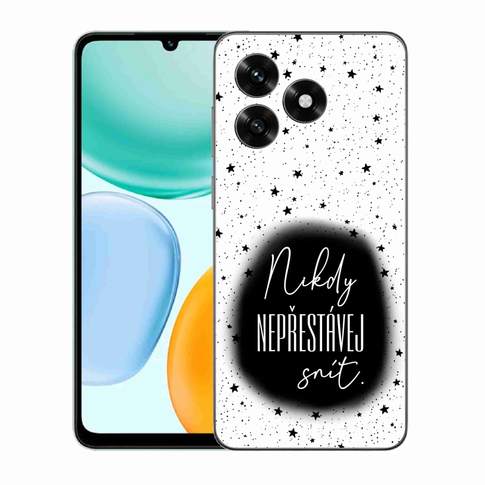 Gél borítás mmCase a Honor X5c Plus készülékhez - idézet 1 fekete és fehér háttérrel