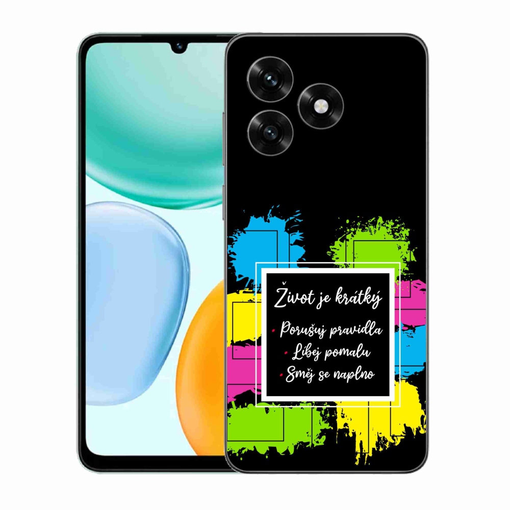 Gél borítás mmCase a Honor X5c Plus számára - Idézet 5 fekete háttér