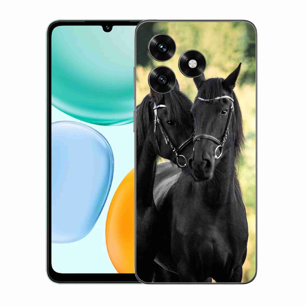 Zselés borítás mmCase a Honor X5c Plus számára - két fekete ló