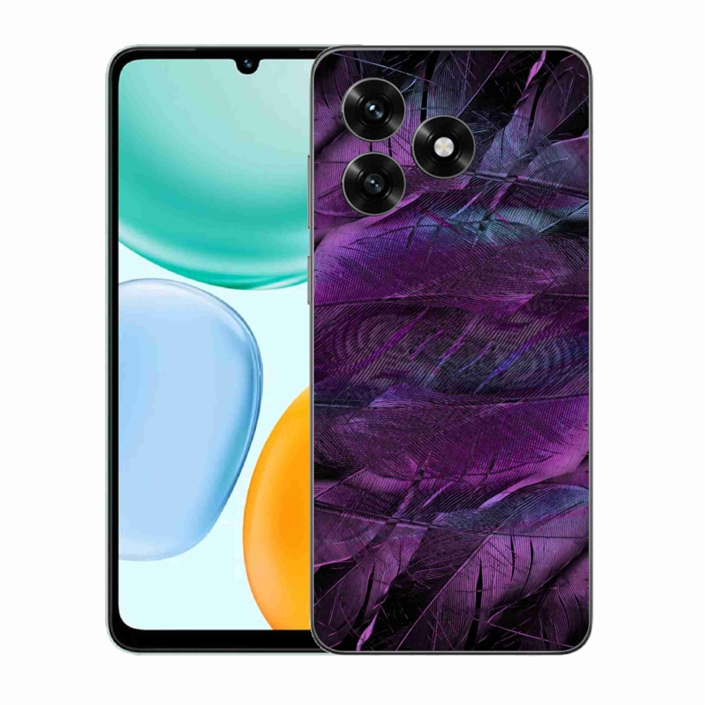 Gél borítás mmCase a Honor X5c Plus számára - lila tollak