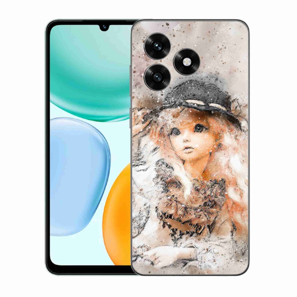 Zselés borítás mmCase a Honor X5c Plus számára - lány sapkával