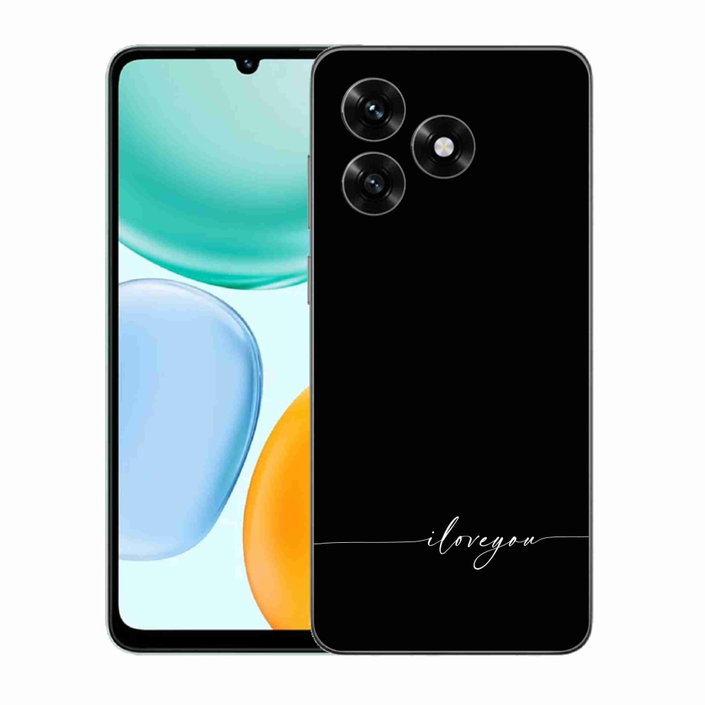 Gél borítás mmCase a Honor X5c Plus számára - Szeretlek fekete háttérrel