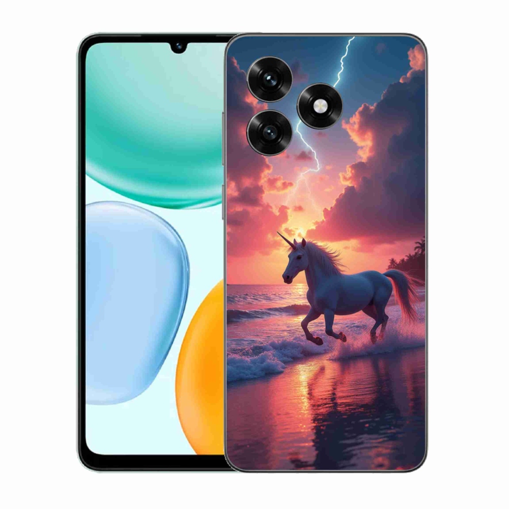 Gél borítás mmCase a Honor X5c Plus számára - egyszarvú a tengerparton