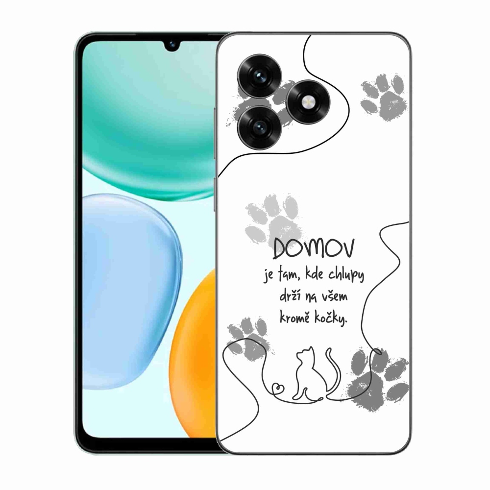 Gél borító mmCase a Honor X5c Plus készülékhez - macska motívum fehér háttérrel