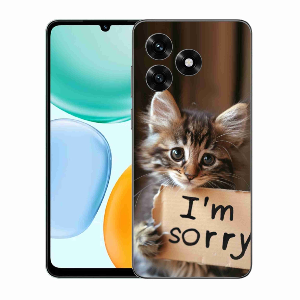 Zselés borítás mmCase a Honor X5c Plus számára - macska bocsánatkérése